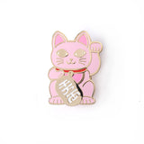 Pin Maneki Neko roze gelukskat