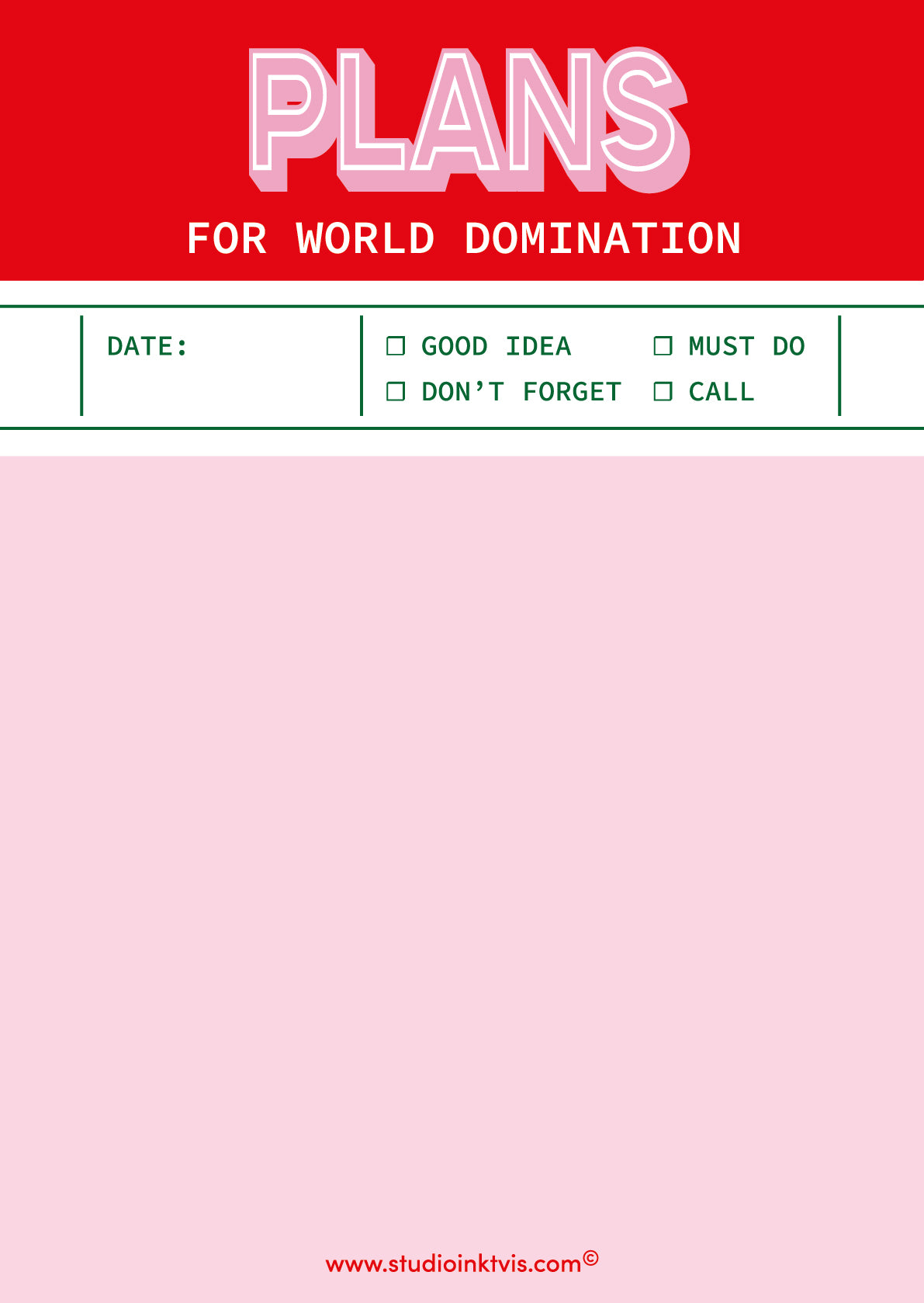 Plans for world domination