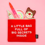 Etui A little bag full of big secrets inside rood-Studio Inktvis-Studio Inktvis