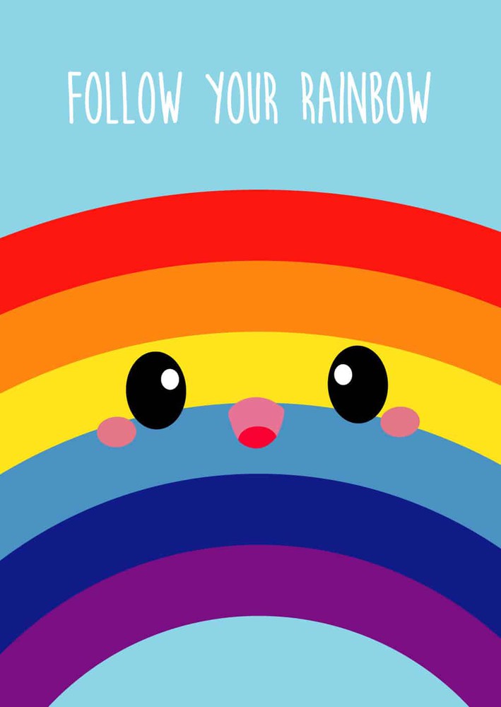 Follow your rainbow-Ansichtkaarten-Studio Inktvis-Studio Inktvis