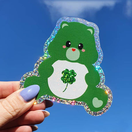 Glitter sticker Care bear Good luck-Stickers-Studio Inktvis-Studio Inktvis