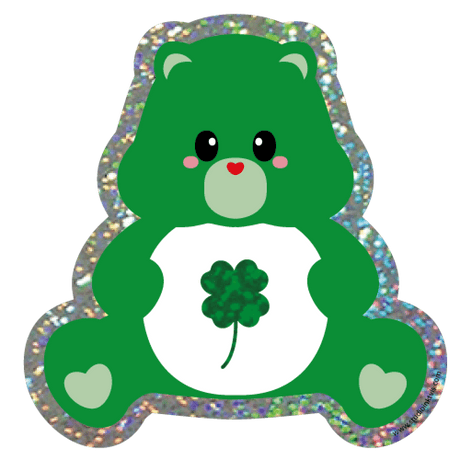 Glitter sticker Care bear Good luck-Stickers-Studio Inktvis-Studio Inktvis