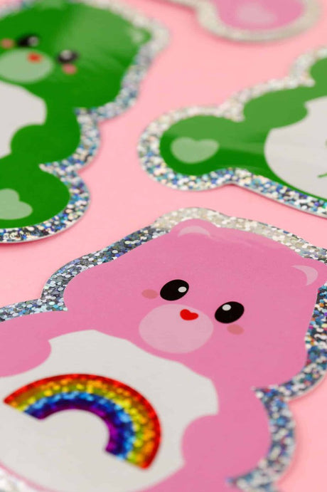 Glitter sticker Care bear Good luck-Stickers-Studio Inktvis-Studio Inktvis