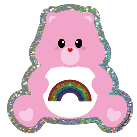 Glitter sticker Care bear Sending rainbows-Stickers-Studio Inktvis-Studio Inktvis