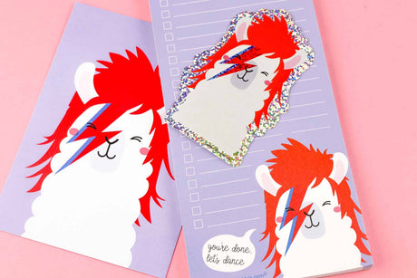 Glitter sticker David Bowie Ziggy Stardust lama-Stickers-Studio Inktvis-Studio Inktvis