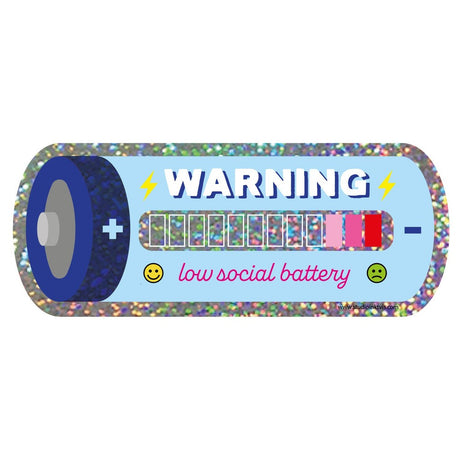 Glitter sticker Low social battery-Stickers-Studio Inktvis-Studio Inktvis