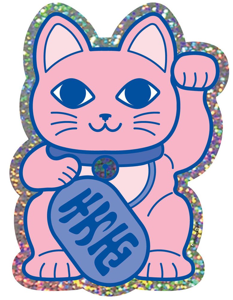 Glitter sticker Lucky cat Maneki Neko-Stickers-Studio Inktvis-Studio Inktvis