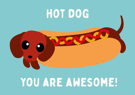 Hot dog you are awesome-Ansichtkaarten-Studio Inktvis-Studio Inktvis