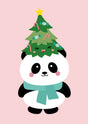 Kerstkaart panda kerstboom-Ansichtkaarten-Studio Inktvis-Studio Inktvis