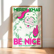 Kerstposter risograph Be Nice A2-Studio Inktvis-Studio Inktvis