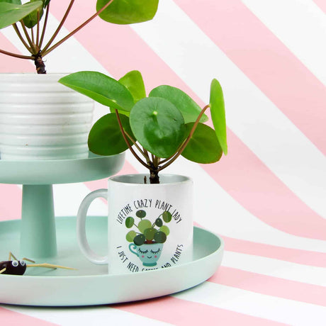 Mok Crazy plant lady Pilea coffee-Studio Inktvis-Studio Inktvis