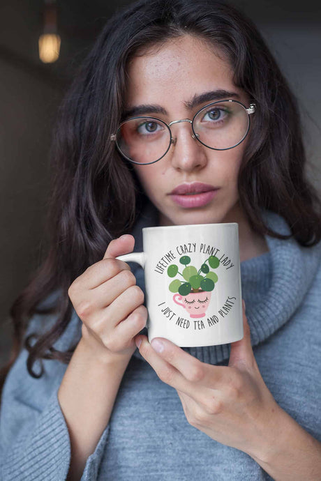 Mok Crazy plant lady Pilea tea-Studio Inktvis-Studio Inktvis