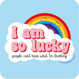 Onderzetter I am so lucky regenboog-Studio Inktvis-Studio Inktvis