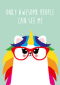 Only awesome people can see me caticorn-Ansichtkaarten-Studio Inktvis-Studio Inktvis