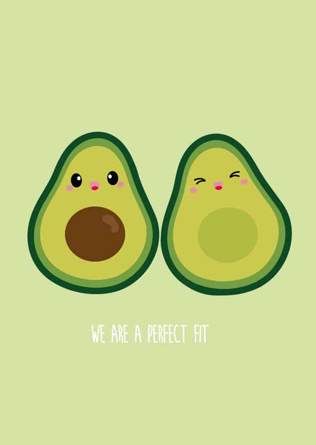 Perfect fit avocado-Ansichtkaarten-Studio Inktvis-Studio Inktvis