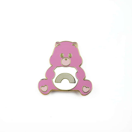 Pin Care Bear pink sending rainbows-Studio Inktvis-Studio Inktvis