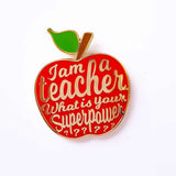 Pin I am a Teacher rood-Studio Inktvis-Studio Inktvis