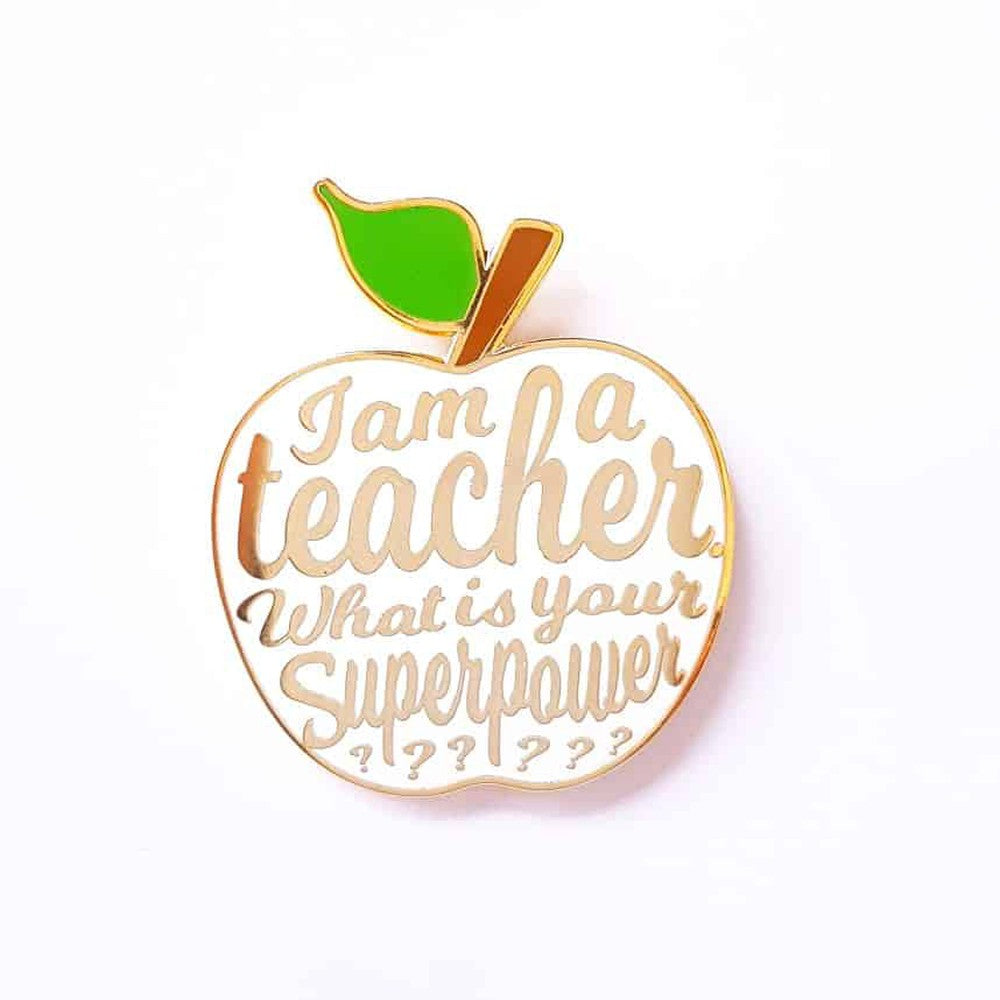 Pin I am a Teacher wit-Studio Inktvis-Studio Inktvis