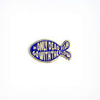 Pin Only dead fish go with the flow blauw-Studio Inktvis-Studio Inktvis