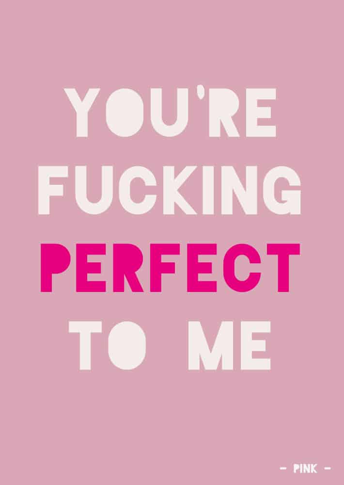 Quote you're fucking perfect to me-Ansichtkaarten-Studio Inktvis-Studio Inktvis