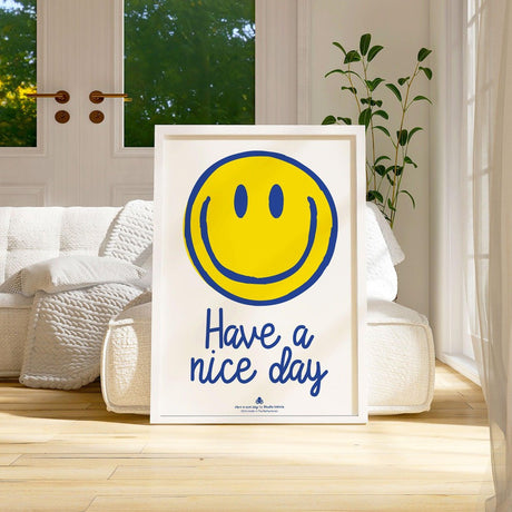 Riso poster A3 Smiley have a nice day-Studio Inktvis-Studio Inktvis