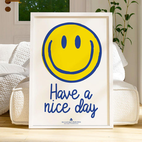 Riso poster A3 Smiley have a nice day-Studio Inktvis-Studio Inktvis