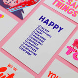 Riso print Happy you day, birthday, whatever-Ansichtkaarten-Fun Riso-Studio Inktvis