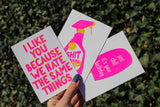 Riso print I like you because we hate the same things-Ansichtkaarten-Fun Riso-Studio Inktvis