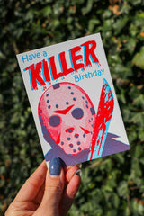 Riso print Jason friday the 13th have a killer birthday-Ansichtkaarten-Fun Riso-Studio Inktvis