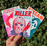 Riso print Jason friday the 13th have a killer birthday-Ansichtkaarten-Fun Riso-Studio Inktvis