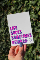 Riso print Life sucks sometimes keihard-Ansichtkaarten-Fun Riso-Studio Inktvis