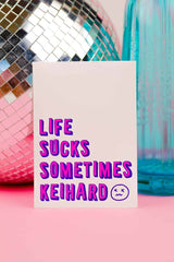 Riso print Life sucks sometimes keihard-Ansichtkaarten-Fun Riso-Studio Inktvis