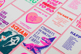 Riso print No sleep club roze-Ansichtkaarten-Fun Riso-Studio Inktvis