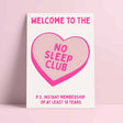 Riso print No sleep club roze-Ansichtkaarten-Fun Riso-Studio Inktvis