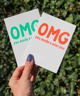 Riso print Omg you made a mini you-Ansichtkaarten-Fun Riso-Studio Inktvis