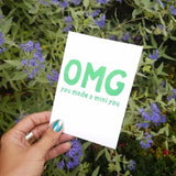 Riso print Omg you made a mini you groen-Ansichtkaarten-Fun Riso-Studio Inktvis