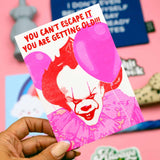 Riso print Pennywise you can't escape it-Ansichtkaarten-Fun Riso-Studio Inktvis