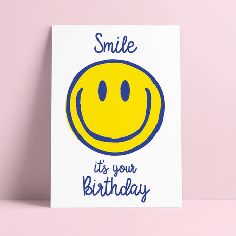 Riso print Smile it's your birthday-Ansichtkaarten-Fun Riso-Studio Inktvis