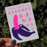 Riso print This shit is bananas-Ansichtkaarten-Fun Riso-Studio Inktvis