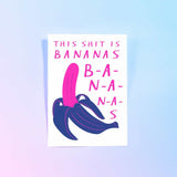 Riso print This shit is bananas-Ansichtkaarten-Fun Riso-Studio Inktvis