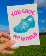 Riso print You croc my world-Ansichtkaarten-Fun Riso-Studio Inktvis