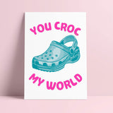 Riso print You croc my world-Ansichtkaarten-Fun Riso-Studio Inktvis