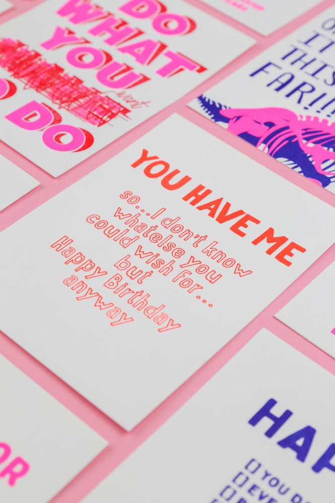 Riso print You have me .... happy birthday-Ansichtkaarten-Fun Riso-Studio Inktvis