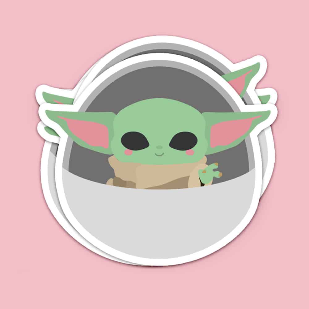 Sticker Baby Yoda Grogu Star Wars-Stickers-Studio Inktvis-Studio Inktvis