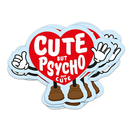 Sticker Cute but psycho but cute Hart-Stickers-Studio Inktvis-Studio Inktvis