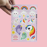 Stickervel Eenhoorn narwal regenboog-Stickers-Hip-Studio Inktvis