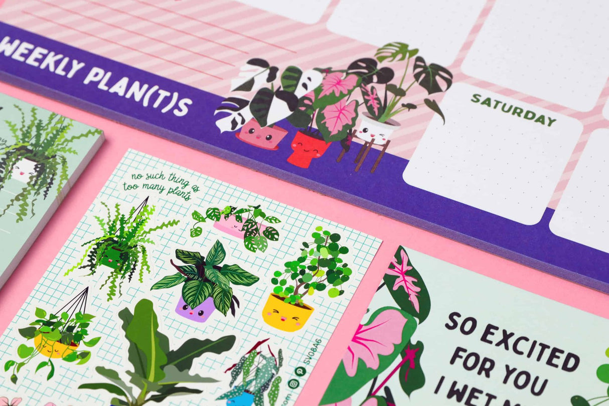 Stickervel Planten met o.a. Bananenplant , Calathea, Zaagcactus, Caladium-Stickers-Hip-Studio Inktvis