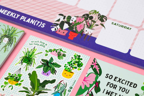 Stickervel Planten met Pink Princess, Monstera en Pilea-Stickers-Hip-Studio Inktvis