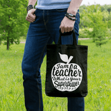 Tas I am a teacher zwart-Studio Inktvis-Studio Inktvis