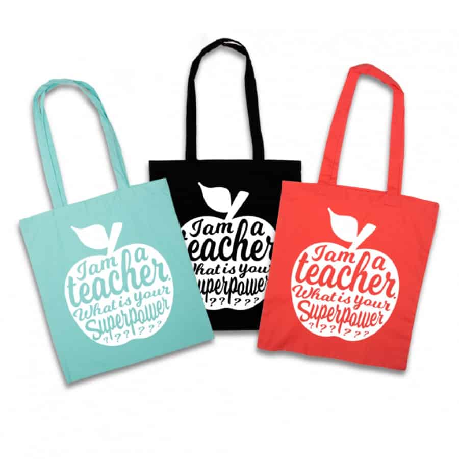 Tas I am a teacher zwart-Studio Inktvis-Studio Inktvis